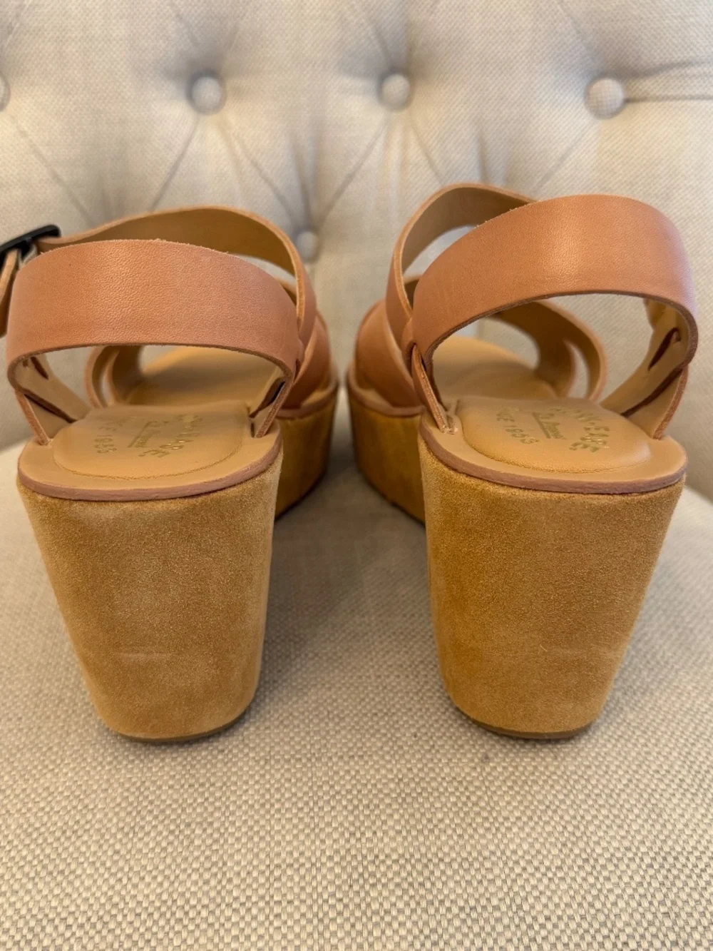 KORK EASE AVA CLASSIC Size 9 Tan Natural Vachetta Leather 3 inch Platform